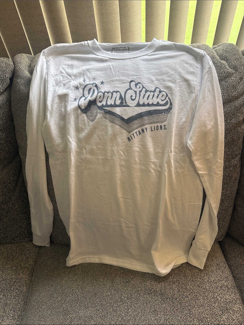 Penn State White Long Sleeve Crewneck Tee - Nittany Lions Graphic